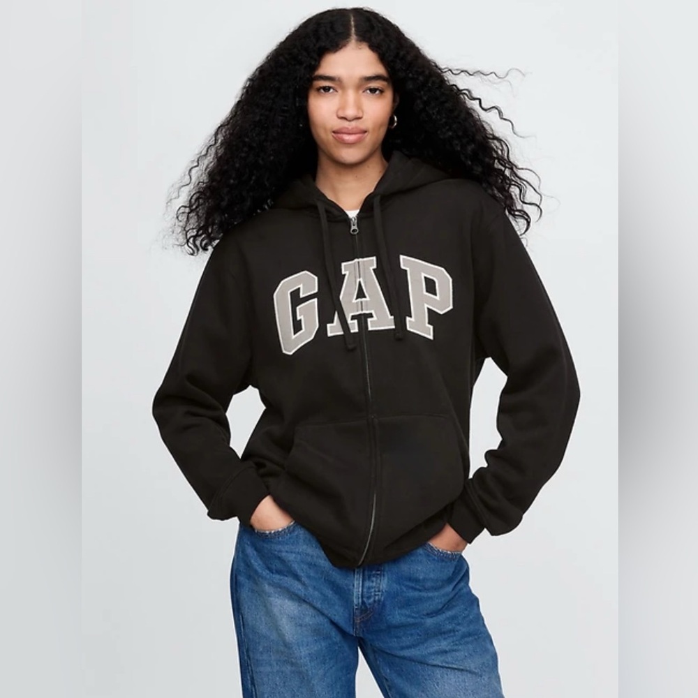GAP logo Black Full-Zip Hoodie Jacket